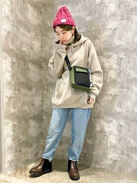 「チチカカ」｜「アイテム（ニットキャップ/ビーニー）」を使った、チチカカさん（レディース・151cm）の秋コーディネート