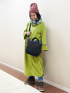 「EDWIN」｜「アイテム（ワンピース/ドレス）」を使った、チチカカさん（レディース・153cm）の冬コーディネート