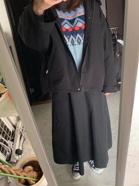 「JEANASIS（ジーナシス）のアイテム（マウンテンパーカー）」を使った、menegiさん（レディース・157cm）の冬コーディネート