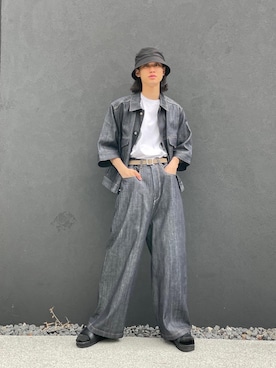 「Lui's（ルイス）のアイテム（デニムジャケット）」を使った、小田十夢さん（メンズ・178cm）の春コーディネート