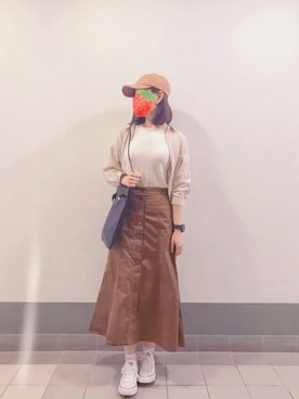 「Marc by Marc Jacobs（マークバイマークジェイコブス）のアイテム（ピアス（両耳用））」を使った、PinkLove♡さん（レディース・164cm）の秋コーディネート