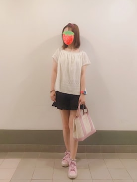 「Marc by Marc Jacobs（マークバイマークジェイコブス）のアイテム（ピアス（両耳用））」を使った、PinkLove♡さん（レディース・164cm）の春コーディネート