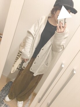 「niko and...（ニコアンド）のコールハギハギニーパンツ」を使った、R!naaa*さん（レディース・150cm）の冬コーディネート