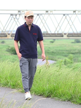 「The DUFFER of ST.GEORGE（ザダファーオブセントジョージ）のアイテム（キャップ）」を使った、YOSHIさん（メンズ・173cm）の春コーディネート