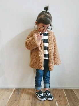 「おんなのこコーデ」｜「アイテム（その他アウター）」を使った、WAKO♡さん（キッズ・90cm）の秋コーディネート