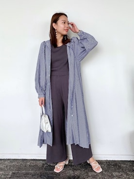 「LAKOLE（ラコレ）のアイテム（シャツワンピース）」を使った、yuuさん（レディース・165cm）の春コーディネート