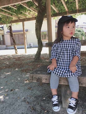 「ナチュラルスタイル」｜「アイテム（キャップ）」を使った、Haruruさん（キッズ・90cm）の秋コーディネート