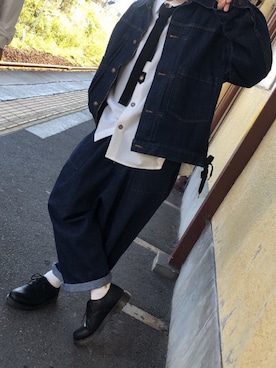 「ADPOSION（アドポーション）のアイテム（フォーマルスーツ/小物）」を使った、ふなゆとさん（メンズ・170cm）の冬コーディネート