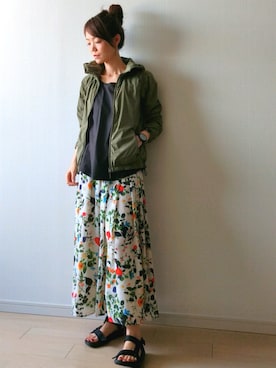 「ボタニカル」｜「アイテム（サンダル）」を使った、♔ hiromi ♔さん（レディース・161cm）の夏コーディネート