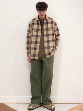 「coen（コーエン）のアイテム（パンツ）」を使った、coen  前田さん（メンズ・175cm）の秋コーディネート