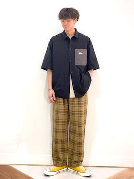 「ベーシックカラー」｜coen  前田さん（メンズ・175cm）の夏コーディネート