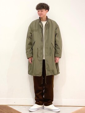 「coen（コーエン）のアイテム（モッズコート）」を使った、coen  前田さん（メンズ・175cm）の冬コーディネート