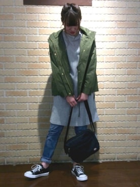 「ワッフル」｜「アイテム（マウンテンパーカー）」を使った、rieさん（レディース・156cm）の冬コーディネート