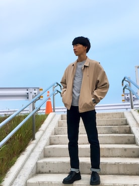 「ジーパン」｜「アイテム（その他アウター）」を使った、くりのはらたむらまろさん（メンズ・177cm）の秋コーディネート