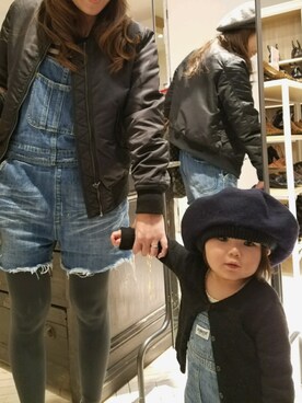 「オトナカジュアル」｜「アイテム（ブルゾン）」を使った、にこさん（キッズ・80cm）の冬コーディネート