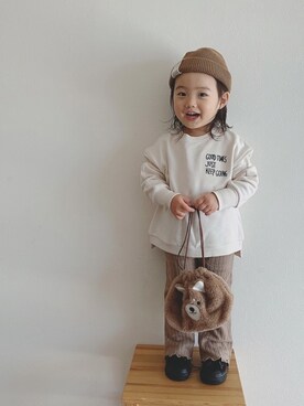 「アイテム（スウェット）」を使った、ⓗⓜⓝさん（キッズ・80cm）の冬コーディネート
