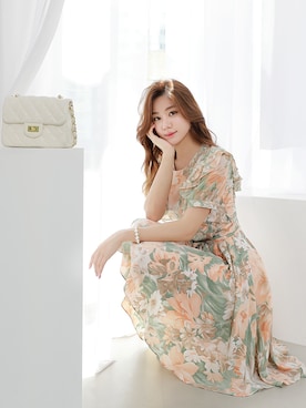 「アイテム（ワンピース、オレンジ系）」を使った、スタイルオンミさん（レディース・167cm）の夏コーディネート