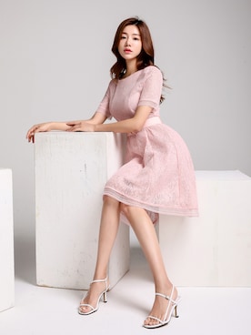 「アイテム（ワンピース、ピンク系）」を使った、スタイルオンミさん（レディース・167cm）の夏コーディネート