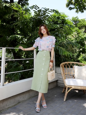 「アイテム（シャツ/ブラウス、ピンク系）」を使った、スタイルオンミさん（レディース・167cm）の夏コーディネート