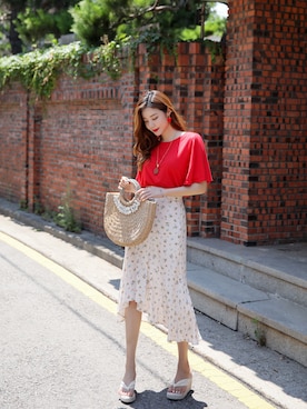 「フレアスリーブ」｜スタイルオンミさん（レディース・167cm）の夏コーディネート