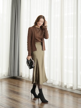 「アイテム（トップス、ブラウン系）」を使った、スタイルオンミさん（レディース・167cm）の秋コーディネート