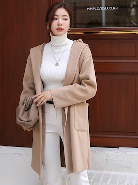 「ショールカラー」｜スタイルオンミさん（レディース・167cm）の秋コーディネート