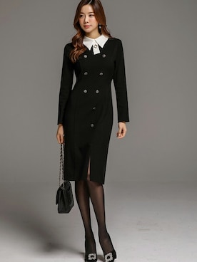 「アイテム（シャツワンピース）」を使った、スタイルオンミさん（レディース・167cm）の冬コーディネート