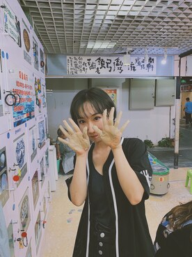 「休闲」｜「アイテム（アンサンブル）」を使った、权小格さん（レディース・160cm）の夏コーディネート