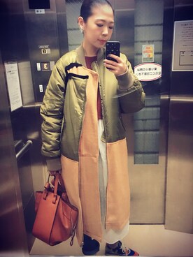 「STYLENANDA（スタイルナンダ）のアイテム（ブルゾン）」を使った、hanakoさん（レディース・170cm）の春コーディネート