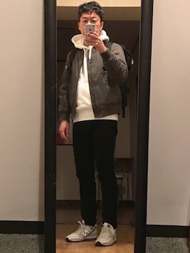 「アイテム（MA-1）」を使った、たがやすさん（メンズ・165cm・40代）の冬コーディネート