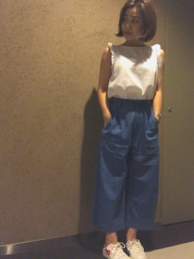 「Annc（アンク）のアイテム」を使った、Ninaさん（レディース・154cm）の夏コーディネート