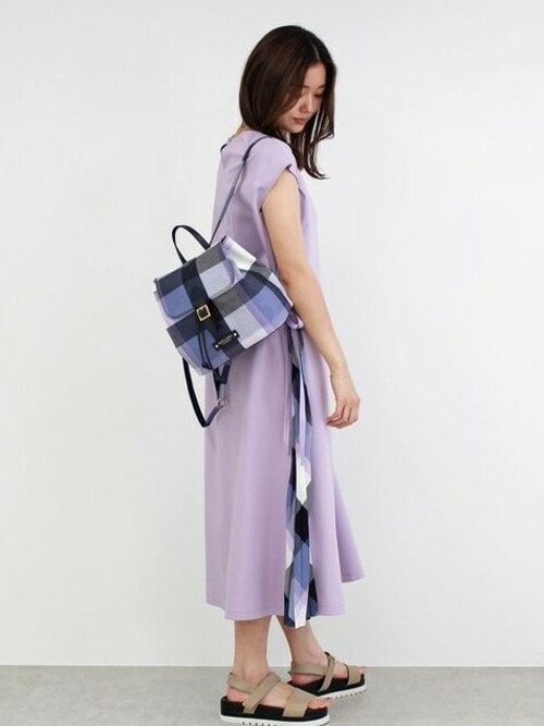 Y*i様 清楚✨ブルーレーベルクレストブリッジ　プリーツワンピース　サイドリボン BLUE LABEL CRESTBRIDGE（ブルーレーベルクレストブリッジ）の