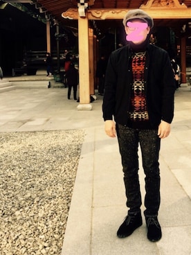 「N.HOOLYWOOD（N.ハリウッド）のアイテム（ブルゾン）」を使った、⭐︎満運⭐︎さん（メンズ・173cm）の冬コーディネート