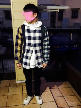 「HUKAMI（フカミ）のアイテム」を使った、⭐︎満運⭐︎さん（メンズ・173cm）の冬コーディネート