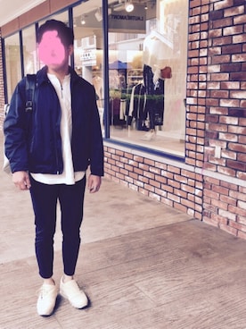 「N.HOOLYWOOD（N.ハリウッド）のアイテム（ブルゾン）」を使った、⭐︎満運⭐︎さん（メンズ・173cm）の春コーディネート