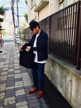「N.HOOLYWOOD（N.ハリウッド）のアイテム（その他アウター）」を使った、⭐︎満運⭐︎さん（メンズ・173cm）の秋コーディネート