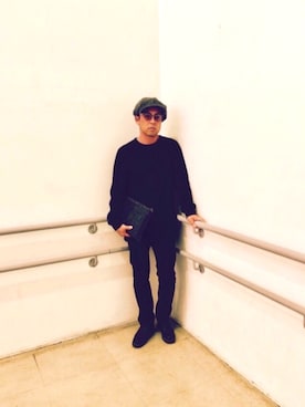 「BEAMS（ビームス）のアイテム（クラッチバッグ）」を使った、⭐︎満運⭐︎さん（メンズ・173cm）の秋コーディネート