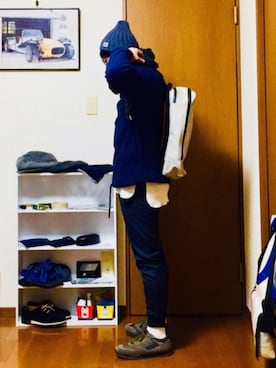 「HIBECK（ハイベック）のアイテム」を使った、⭐︎満運⭐︎さん（メンズ・173cm）の冬コーディネート