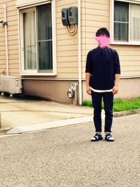 「ストリート系」｜「アイテム（サンダル）」を使った、⭐︎満運⭐︎さん（メンズ・173cm）の夏コーディネート