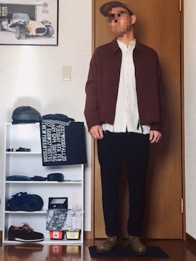 「bukht（ブフト）のアイテム（ブルゾン）」を使った、⭐︎満運⭐︎さん（メンズ・173cm）の秋コーディネート