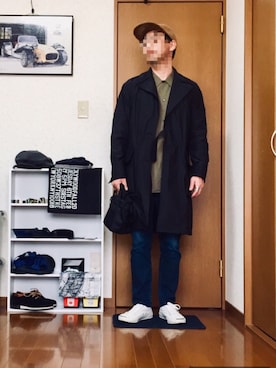 「ビッグシャツ」｜「アイテム（その他アウター）」を使った、⭐︎満運⭐︎さん（メンズ・173cm）の冬コーディネート