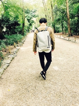 「bukht（ブフト）のアイテム（ブルゾン）」を使った、⭐︎満運⭐︎さん（メンズ・173cm）の秋コーディネート