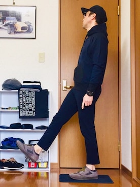 「N.HOOLYWOOD（N.ハリウッド）のアイテム（パーカー）」を使った、⭐︎満運⭐︎さん（メンズ・173cm）の春コーディネート
