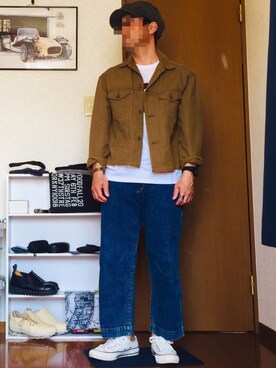 「bukht（ブフト）のアイテム（ブルゾン）」を使った、⭐︎満運⭐︎さん（メンズ・173cm）の秋コーディネート