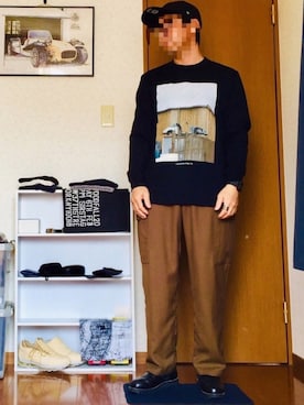 「N.HOOLYWOOD（N.ハリウッド）のアイテム（キャップ）」を使った、⭐︎満運⭐︎さん（メンズ・173cm）の秋コーディネート