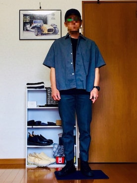 「N.HOOLYWOOD（N.ハリウッド）のアイテム（キャップ）」を使った、⭐︎満運⭐︎さん（メンズ・173cm）の夏コーディネート