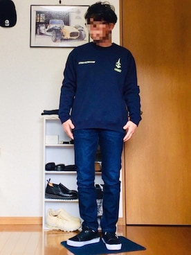 「N.HOOLYWOOD（N.ハリウッド）のアイテム（スウェット）」を使った、⭐︎満運⭐︎さん（メンズ・173cm）の冬コーディネート