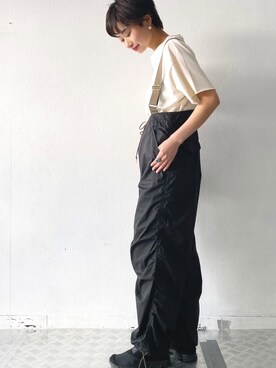 「SUPP. no one else （サップノーワンエルス）のアイテム（オールインワン・サロペット）」を使った、kafukamomoさん（レディース・167cm）の春コーディネート