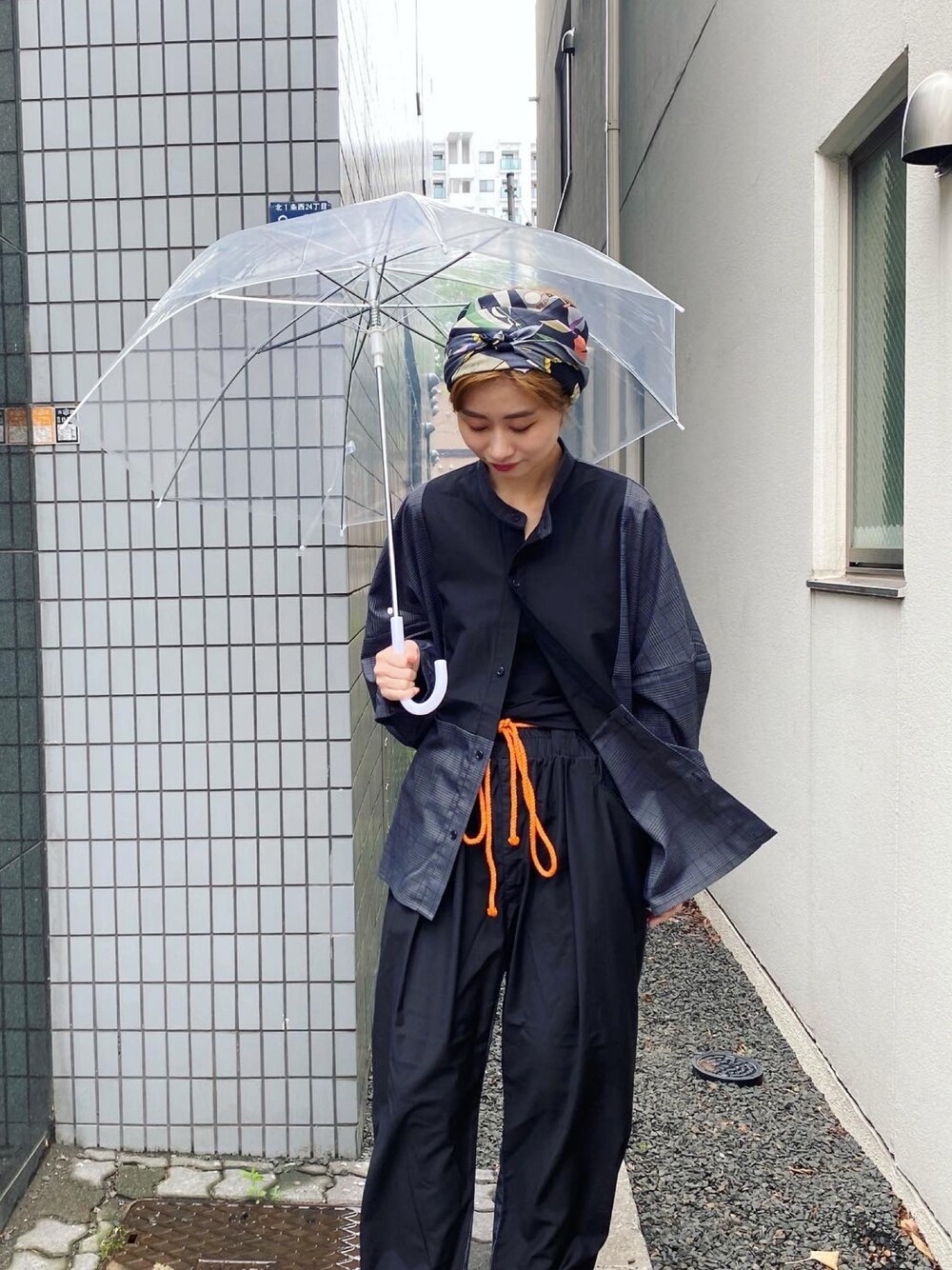 「スーパーサンクス」｜「SUPERTHANKSのSUPERTHANKS スーパーサンクス / FRINGE DOLMAN SLEEVE SHRIT フリンジドルマンスリーブシャツ / ST203SH001（シャツ/ブラウス、ブラック系）」を使った、kafukamomoさん（レディース・167cm）の夏コーディネートの1枚目の写真