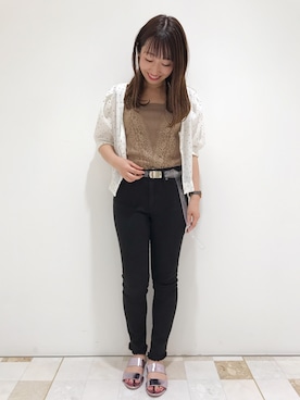 「CIMARRON（シマロン）のアイテム（パンツ）」を使った、YURIさん（レディース・153cm）の春コーディネート